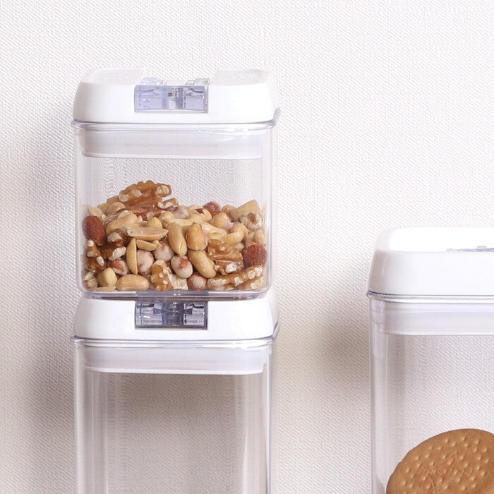 キャニスター スタッキングロック キュピタ 1100ml 37754 クリア 完成品 W100×D100×H200mm 0.3kg fj-47752の画像