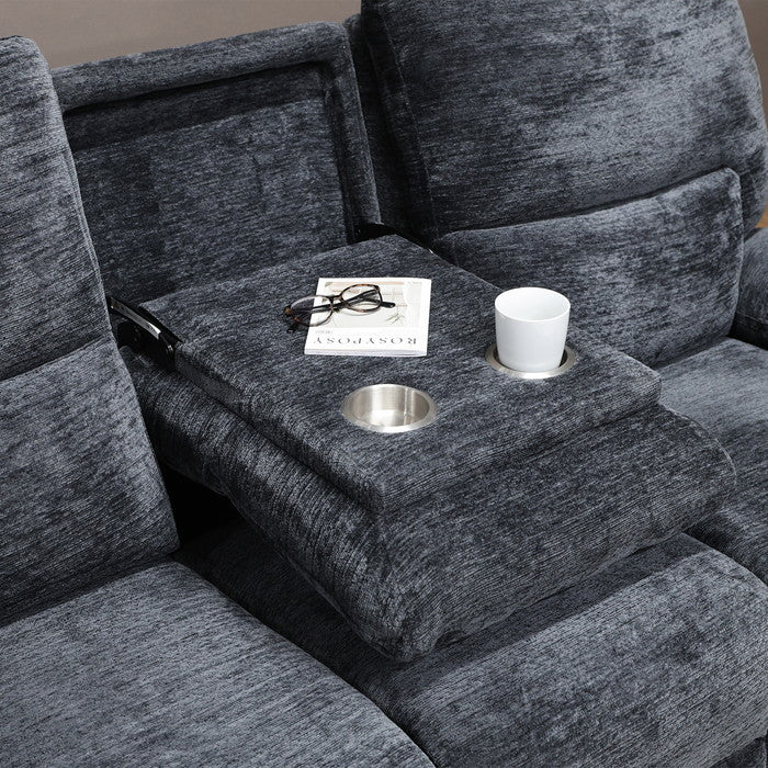 電動リクライナー GRACE 3P BK ブラック 幅2060×奥行1030×高さ990mm fj-49113の画像