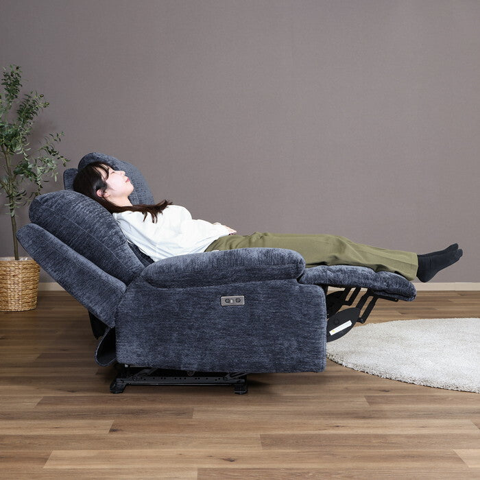 電動リクライナー GRACE 3P BG ブルーグレー 組立品 W2060×D1030-1510×H810-950mm 95.5kg fj-49114の画像