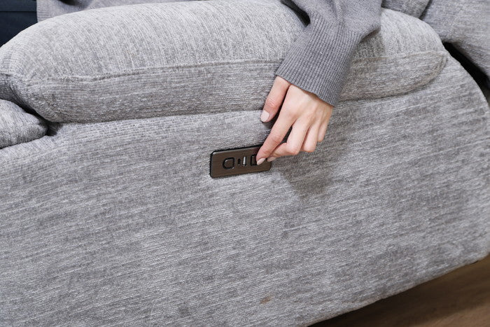 電動リクライナー GRACE 3P GY グレｰ 幅2060×奥行1030×高さ990mm fj-49115の画像