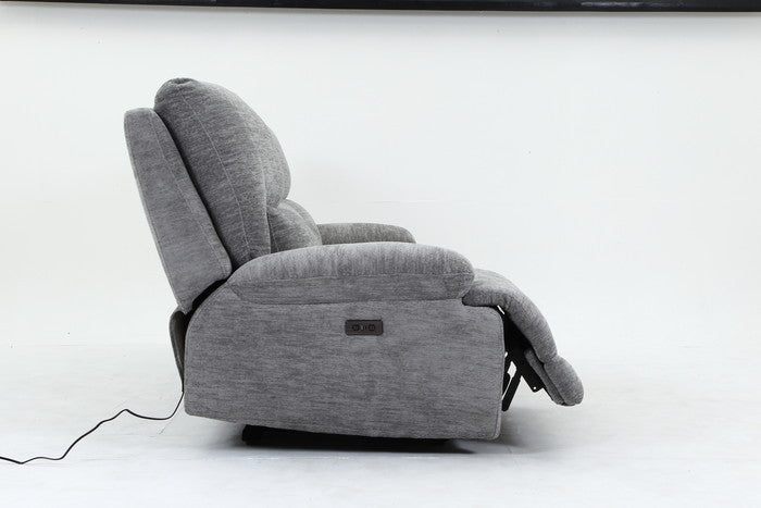 電動リクライナー GRACE 3P GY グレｰ 幅2060×奥行1030×高さ990mm fj-49115の画像