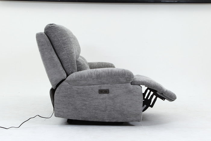 電動リクライナー GRACE 3P GY グレｰ 幅2060×奥行1030×高さ990mm fj-49115の画像