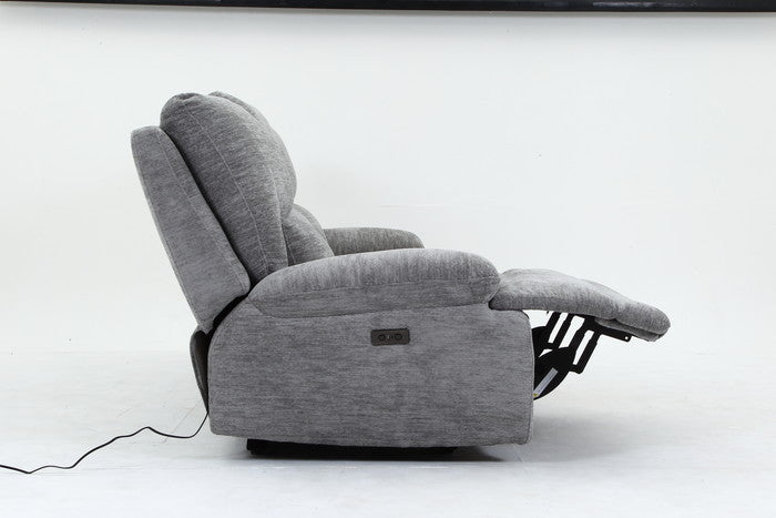 電動リクライナー GRACE 3P GY グレｰ 幅2060×奥行1030×高さ990mm fj-49115の画像