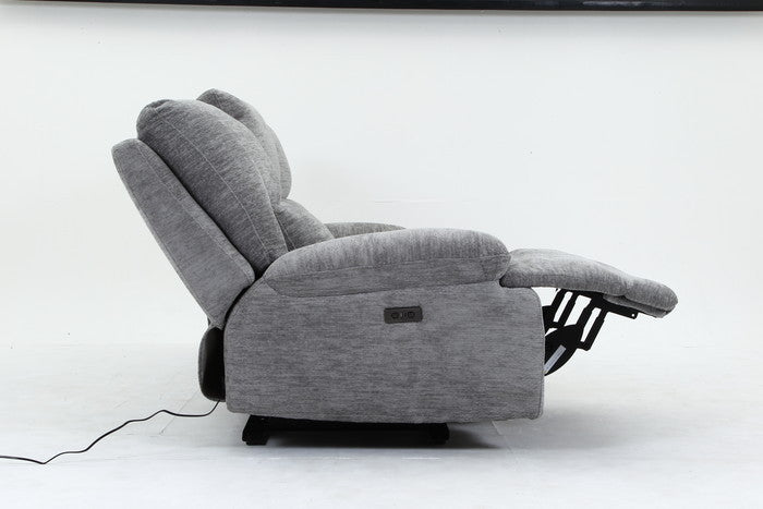 電動リクライナー GRACE 3P GY グレｰ 幅2060×奥行1030×高さ990mm fj-49115の画像