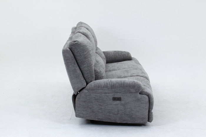 電動リクライナー GRACE 3P GY グレｰ 幅2060×奥行1030×高さ990mm fj-49115の画像