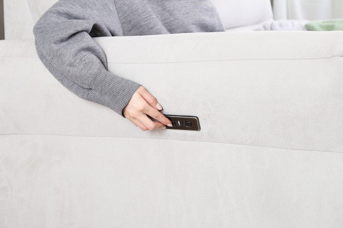 電動リクライナー FIRST ワイドラブ GY グレｰ 幅1900×奥行990×高さ970mm fj-49117の画像