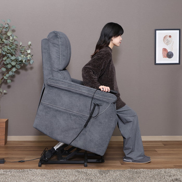 立ち上がりやすい電動リクライナー PEACE BGY YF-S8029 YF02 ブルｰグレｰ fj-49124の画像