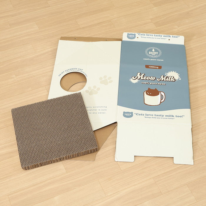 猫用 ネコ用 爪とぎ KDタイプ 牛乳パック ブルー 幅330×奥行330×高さ485 fj-49193の画像