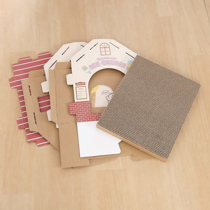 猫用 ネコ用 爪とぎ KDタイプ ハウス ピンク 幅370×奥行300×高さ380 fj-49194の画像