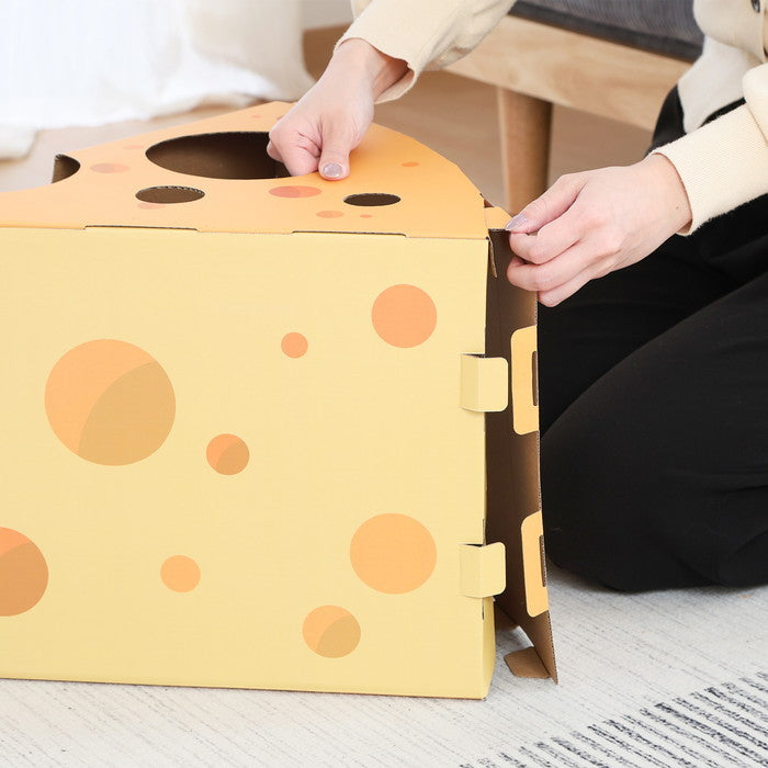 猫用 ネコ用 爪とぎ KDタイプ チーズ イエロー 幅420×奥行345×高さ300 fj-49195の画像