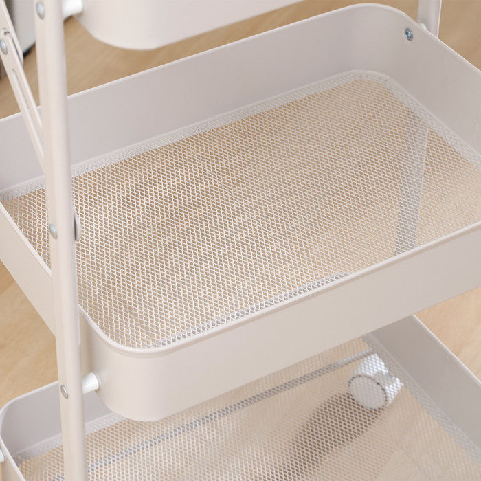 組立て楽な 折畳める 折りたたみ フォールディング ワゴン スパーク グレージュ 艶消 幅433×奥行276×高さ732 fj-50616の画像