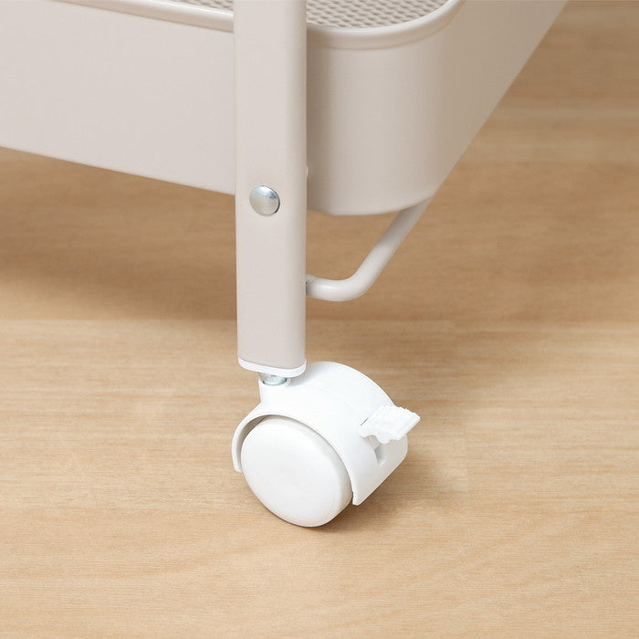 組立て楽な 折畳める 折りたたみ フォールディング ワゴン スパーク グレージュ 艶消 幅433×奥行276×高さ732 fj-50616の画像