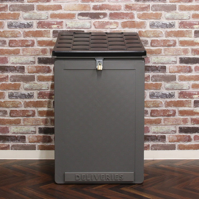 宅配 収納ボックス FB5389 ブラック/グレｰ 幅515×奥行555×高さ845mm fj-50618の画像