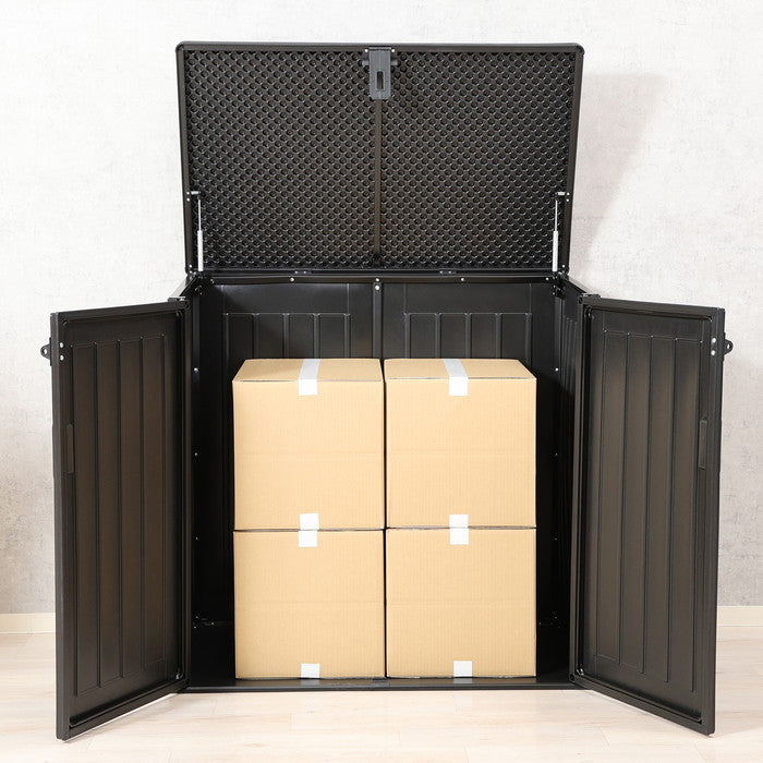 屋外収納庫 ガーデンストレージ FB5339 ブラック 幅1158×奥行710×高さ1125mm fj-50619の画像