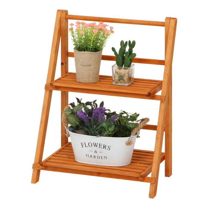 2段ラック ブラウン 幅360×奥行205×高さ460 fj-50621の画像