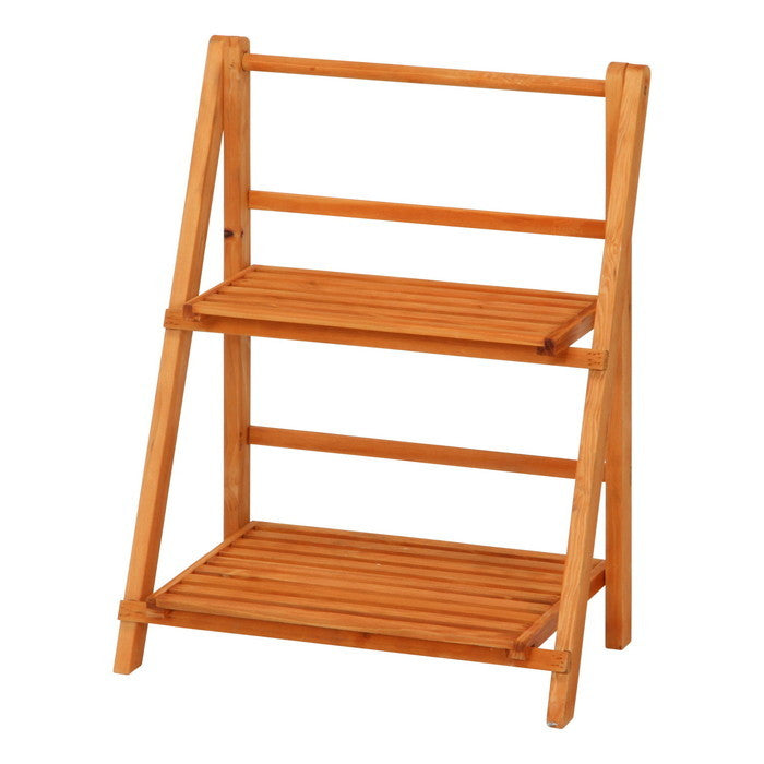 2段ラック ブラウン 幅360×奥行205×高さ460 fj-50621の画像