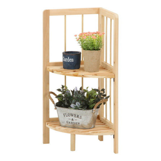 コーナーラック 2段 ナチュラル 幅270×奥行270×高さ600 fj-50623の画像