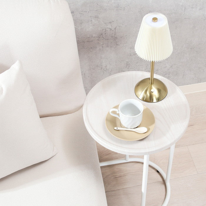 Chamill サイドテーブル ホワイト 白 幅340×奥行388×高さ535 fj-50719の画像