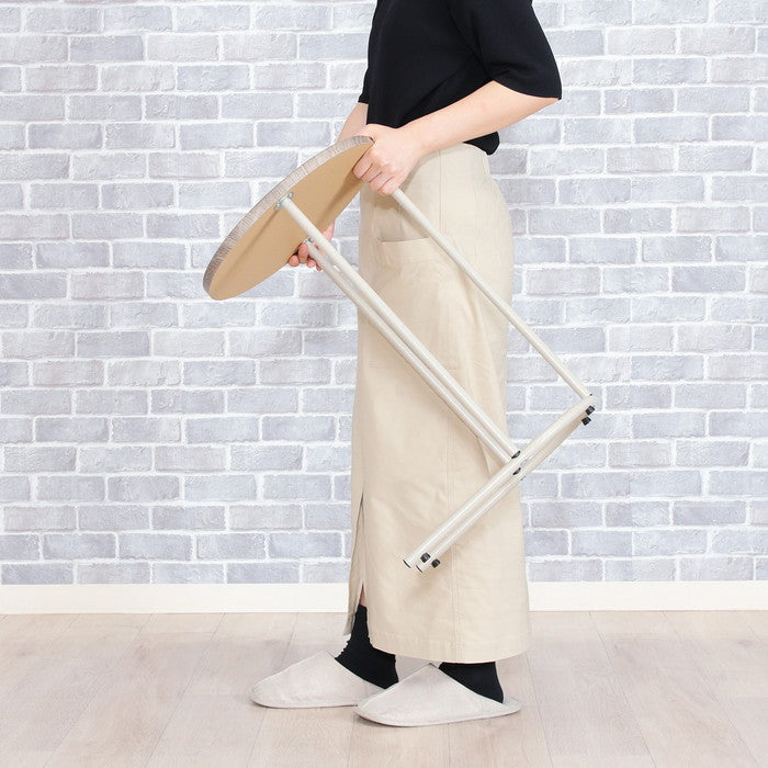 Chamill サイドテーブル グレージュ 幅340×奥行388×高さ535 fj-50720の画像