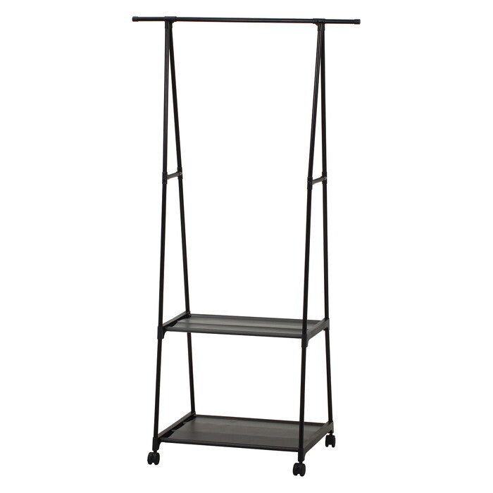 ハンガーラック A型 キャスター付 黒 組立品 W835×D435×H1560mm 1.25kg fj-51125の画像