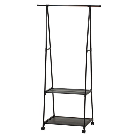 ハンガーラック A型 キャスター付 黒 組立品 W835×D435×H1560mm 1.25kg fj-51125の画像