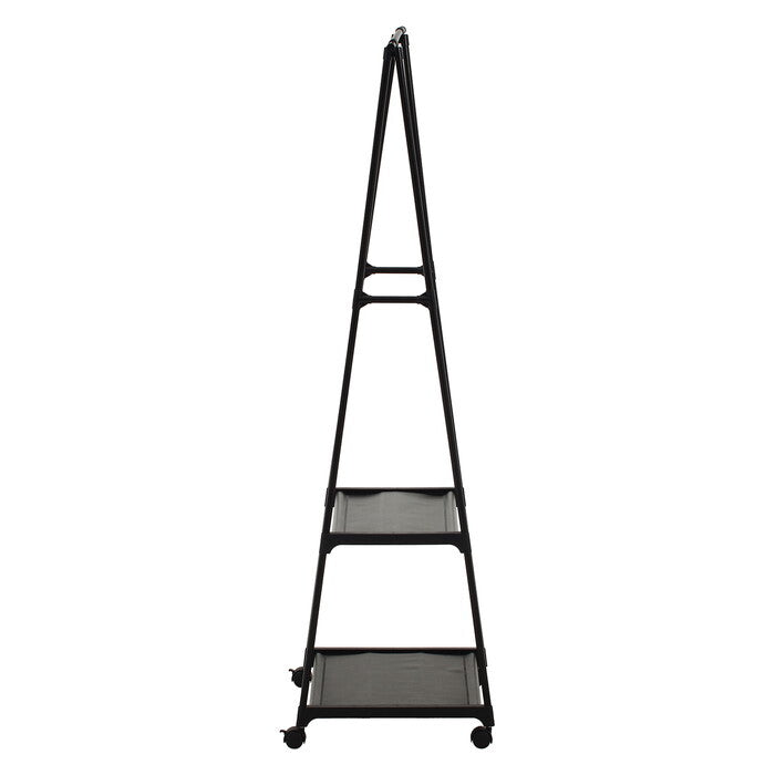 ハンガーラック A型 キャスター付 黒 組立品 W835×D435×H1560mm 1.25kg fj-51125の画像