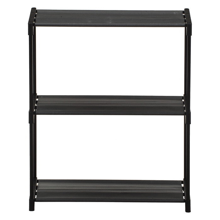 フリーラック3段 パイプ 黒 組立品 W545×D300×H620mm 0.78kg fj-51126の画像