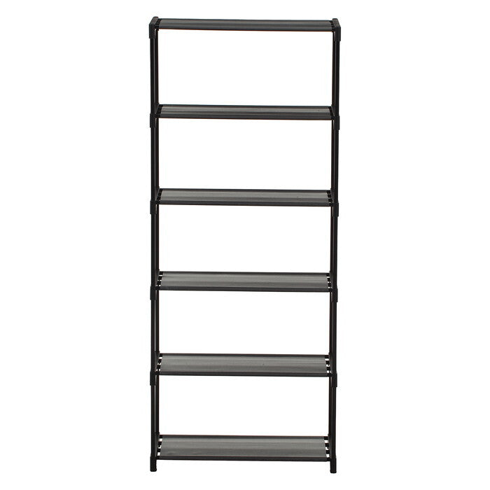 フリーラック6段 パイプ 黒 組立品 W545×D300×H1290mm 1.65kg fj-51127の画像