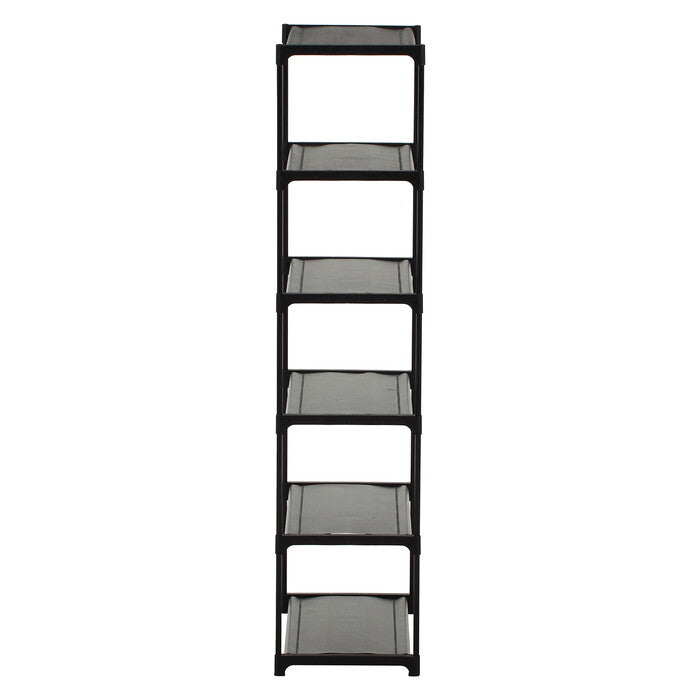 フリーラック6段 パイプ 黒 組立品 W545×D300×H1290mm 1.65kg fj-51127の画像