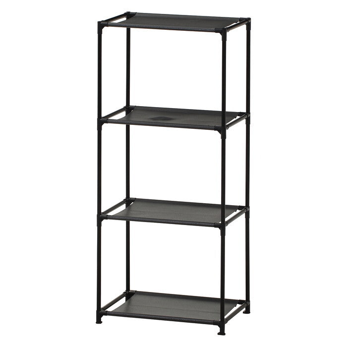 収納BOXラック パイプ 黒 組立品 W430×D285×H930mm 0.62kg fj-51128の画像