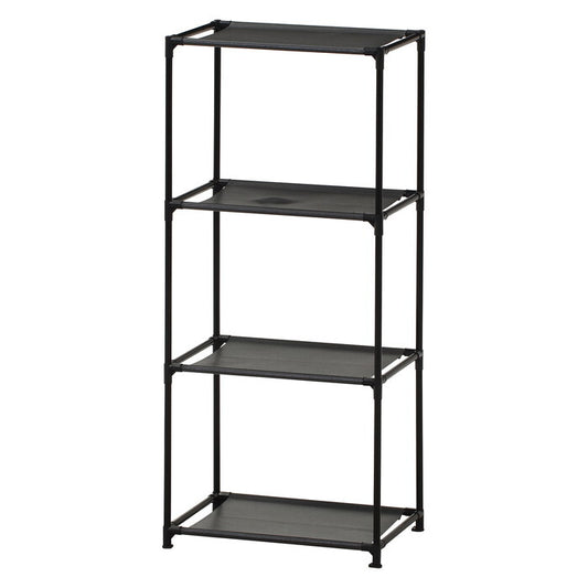 収納BOXラック パイプ 黒 組立品 W430×D285×H930mm 0.62kg fj-51128の画像