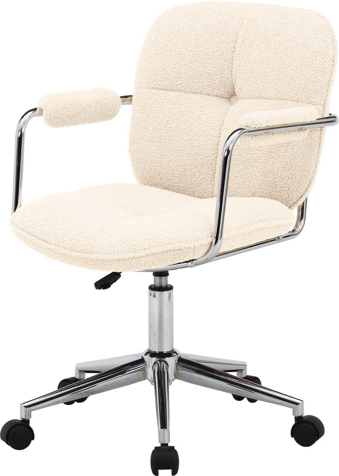 オフィスチェア デスクチェア ルル WH DM1157AWH ホワイト 幅550×奥行670×高さ830?920mm fj-51204の画像