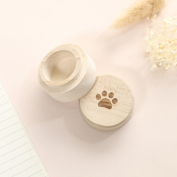 爪･乳歯ケース あしあと ナチュラル 完成品 W50×D50×H40mm 0.011kg fj-51270の画像