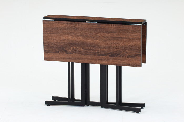 折りたたみ マルチテーブル 両バタフライ W80 ターニップ BR ブラウン 組立品 W800×D800×H720mm fj-51287の画像