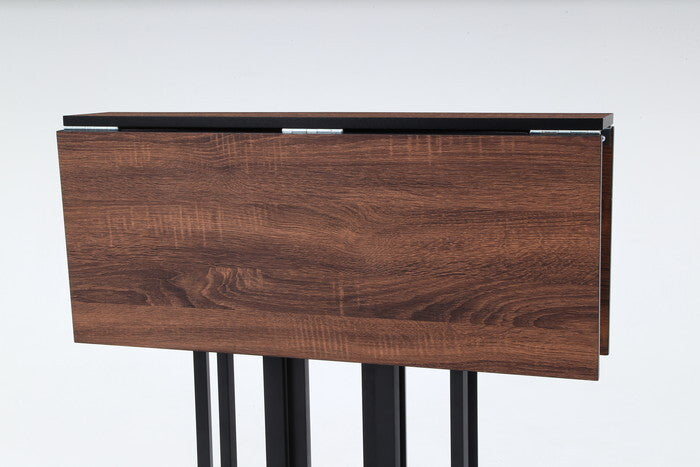 折りたたみ マルチテーブル 両バタフライ W80 ターニップ BR ブラウン 組立品 W800×D800×H720mm fj-51287の画像