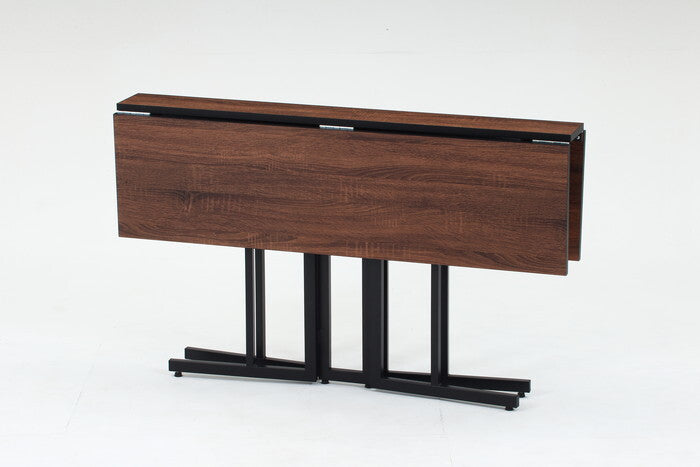 折りたたみ マルチテーブル 両バタフライ W120 ターニップ BR ブラウン 組立品 W1200×D800×H720mm fj-51289の画像