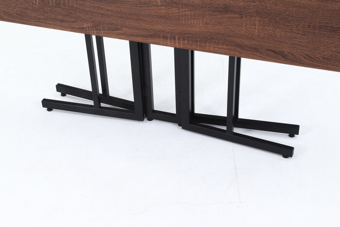 折りたたみ マルチテーブル 両バタフライ W120 ターニップ BR ブラウン 組立品 W1200×D800×H720mm fj-51289の画像
