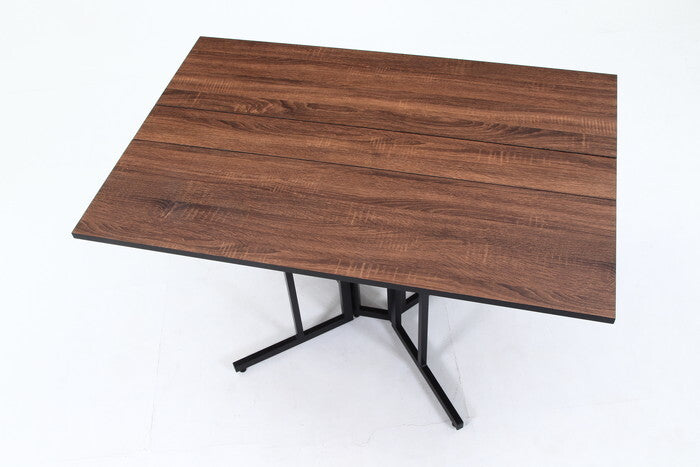 折りたたみ マルチテーブル 両バタフライ W120 ターニップ BR ブラウン 組立品 W1200×D800×H720mm fj-51289の画像