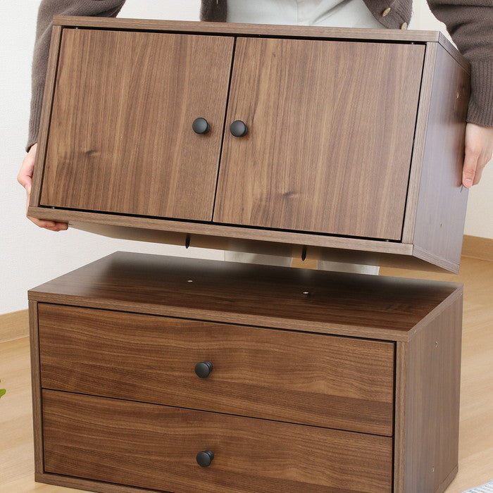 EZBO コネクトボックス 扉付き MBR EZ-CB60DR ミディアムブラウン 幅600×奥行320×高さ310mm fj-51404の画像