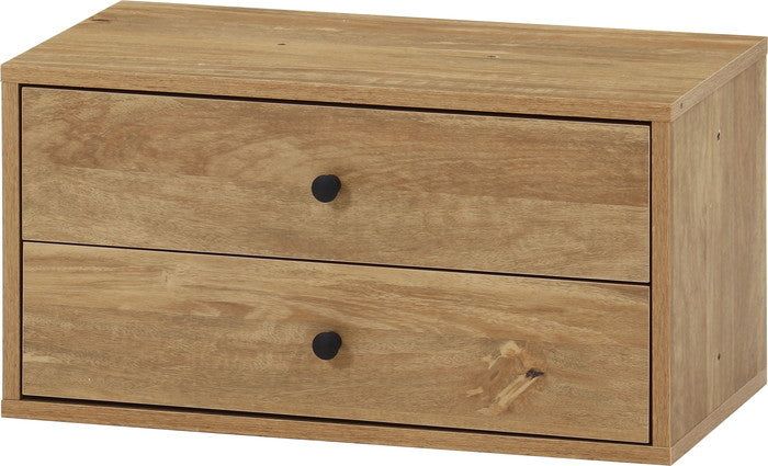 EZBO コネクトボックス 引出2杯 NA EZ-CB602D ナチュラル 幅600×奥行320×高さ310mm fj-51411の画像