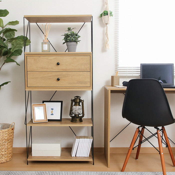 EZBO コネクトボックス 引出2杯 NA EZ-CB602D ナチュラル 幅600×奥行320×高さ310mm fj-51411の画像