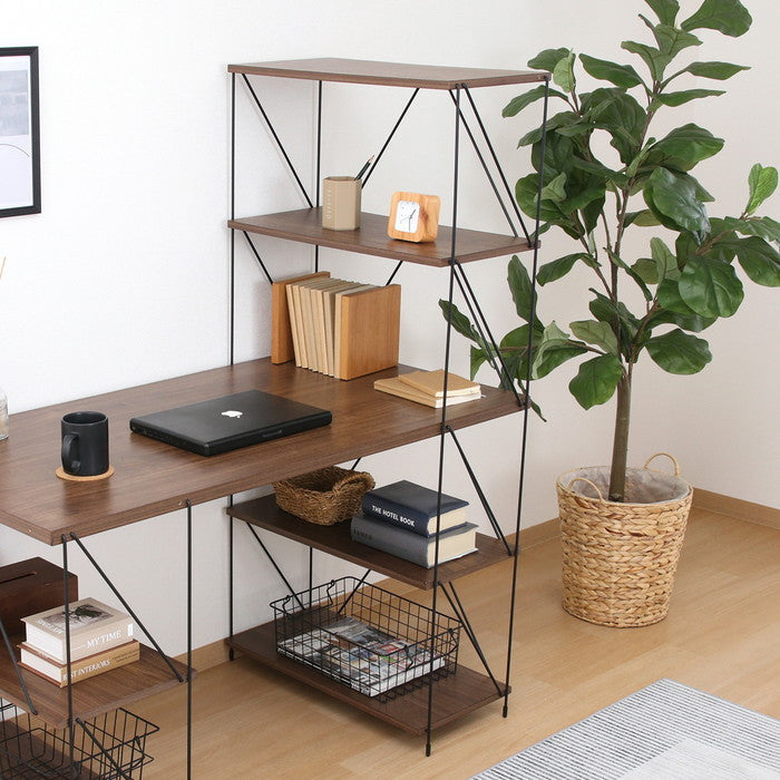 EZBO ワイヤーデスク MBR EZ-WDK120 ミディアムブラウン 幅1220×奥行620×高さ1360mm fj-51412の画像