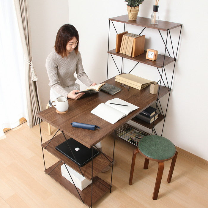 EZBO ワイヤーデスク MBR EZ-WDK120 ミディアムブラウン 幅1220×奥行620×高さ1360mm fj-51412の画像