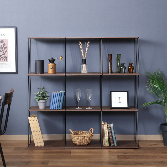 EZBO ワイヤーディスプレイラック MBR EZ-DP120 ミディアムブラウン 幅1184×奥行404×高さ1175mm fj-51414の画像