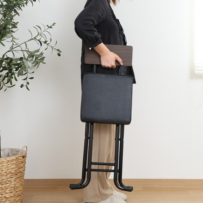チェアー 厚座スリム ノエル BK ブラック 完成品 W365×D460×H735mm 2.96kg fj-51429の画像