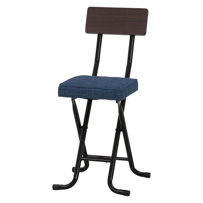 チェアー 厚座スリム ノエル デニム風 ブルー 完成品 W365×D460×H735mm 2.96kg fj-51430の画像