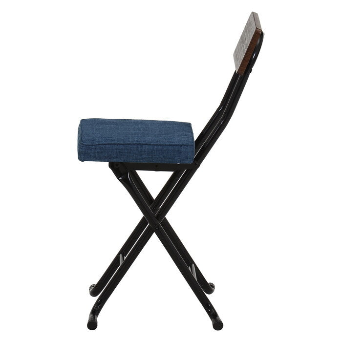 チェアー 厚座スリム ノエル デニム風 ブルー 完成品 W365×D460×H735mm 2.96kg fj-51430の画像