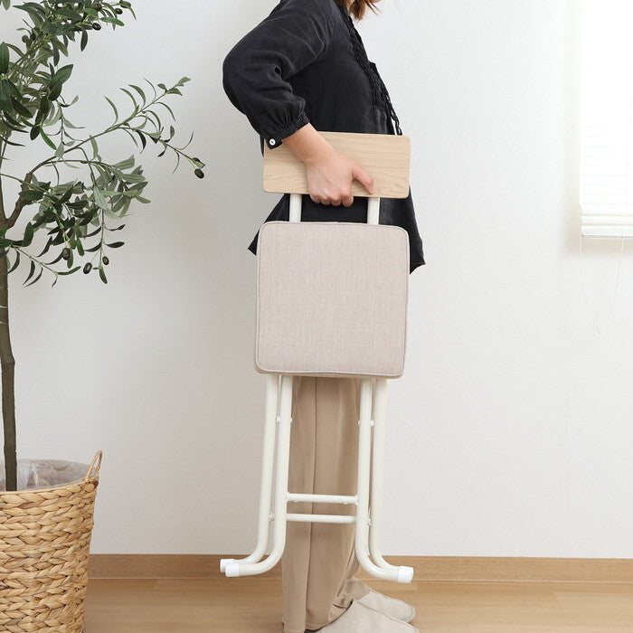 チェアー 厚座スリム ノエル BE ベージュ 完成品 W365×D460×H735mm 2.96kg fj-51431の画像