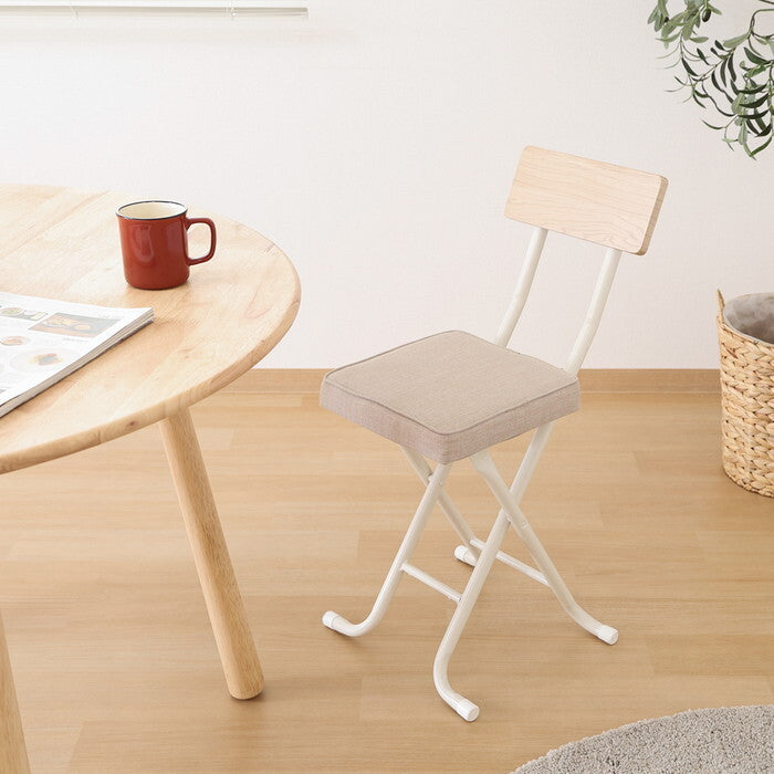 チェアー 厚座スリム ノエル BE ベージュ 完成品 W365×D460×H735mm 2.96kg fj-51431の画像