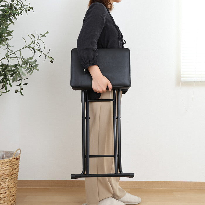 ハイチェアー イーグル BK ブラック 完成品 W360×D280×H600mm 2.4kg fj-51436の画像